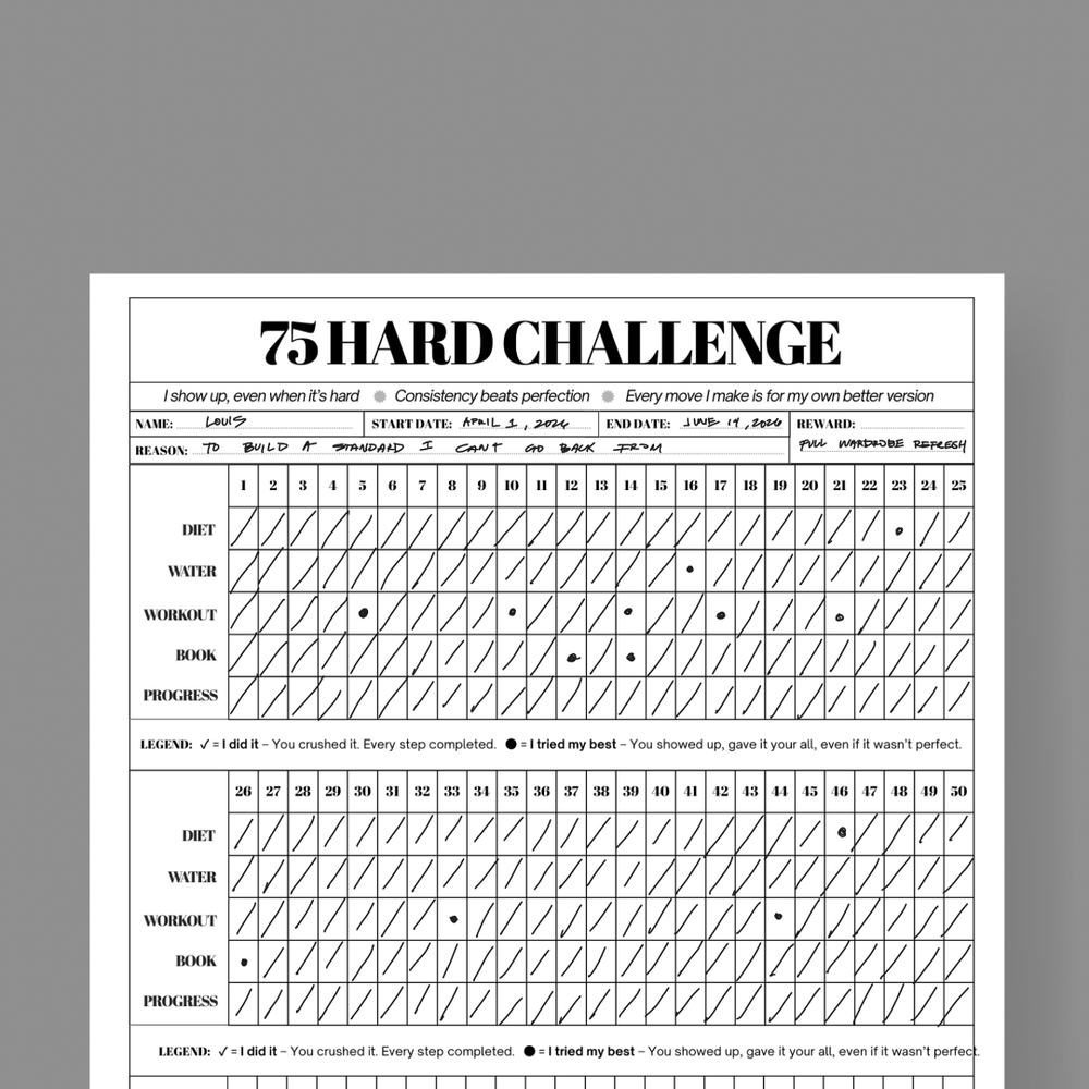 75 Hard Challenge Series: FREE Printable — 2