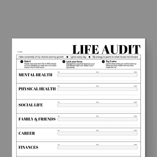 Life Audit: FREE Printable