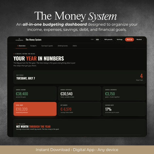 The Money System | Digital Personal Budget Dashboard
