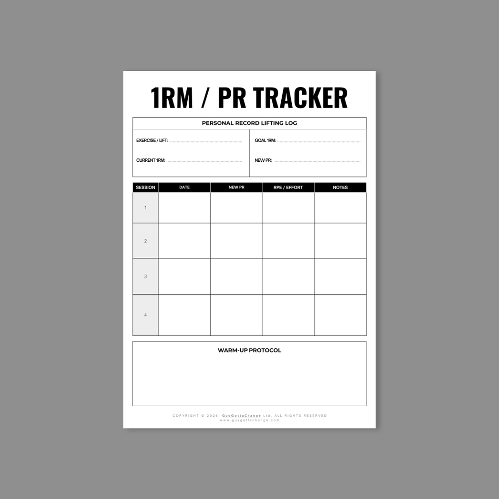 1RM / PR Tracker - FREE Printable — 3