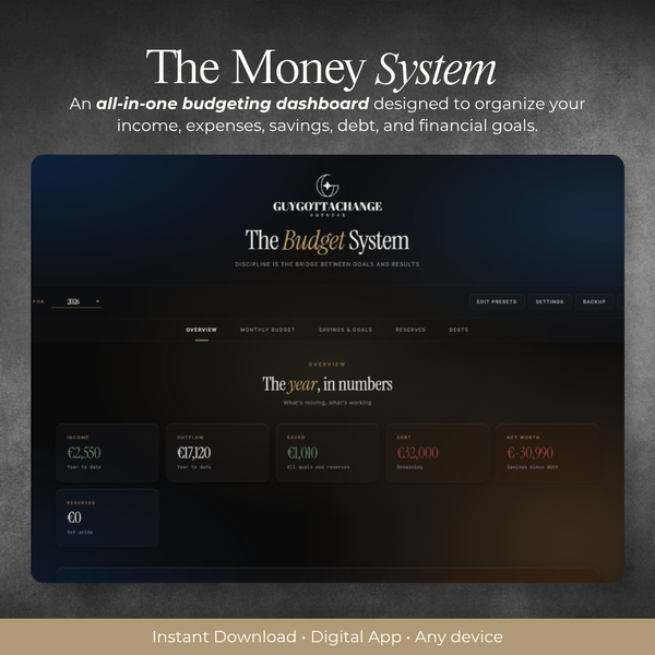 The Money System | Digital Personal Budget Dashboard