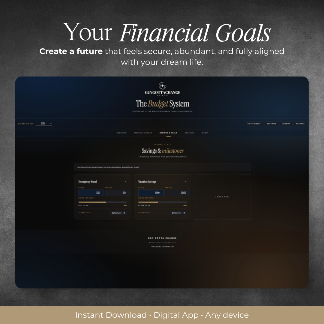 The Money System | Digital Personal Budget Dashboard