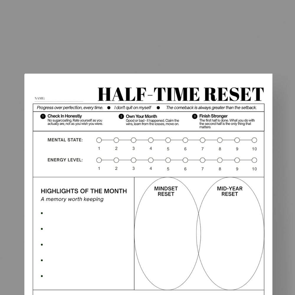 Half-Time Reset- FREE Printable — 1