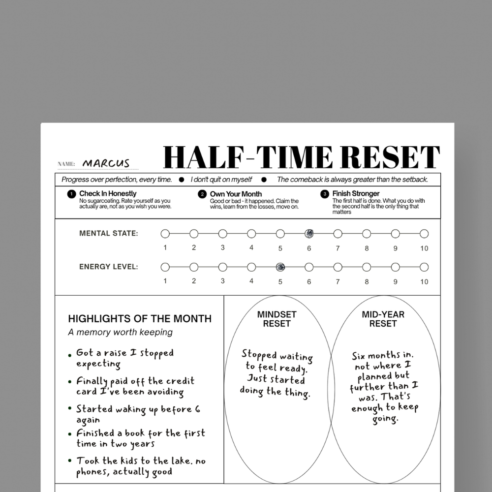 Half-Time Reset- FREE Printable — 2