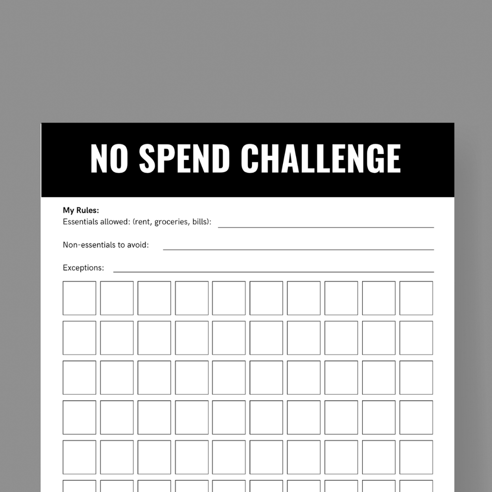 No Spend Challenge - FREE Printable — 1
