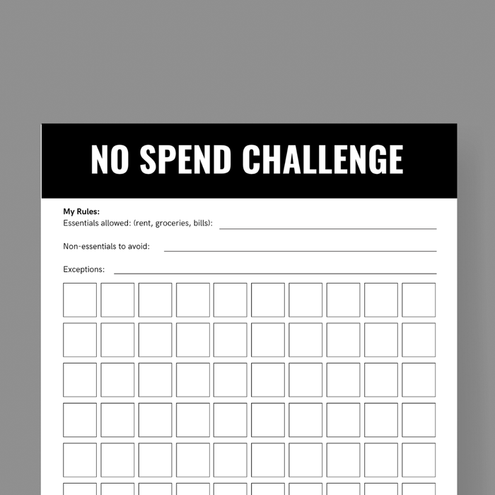 No Spend Challenge - FREE Printable