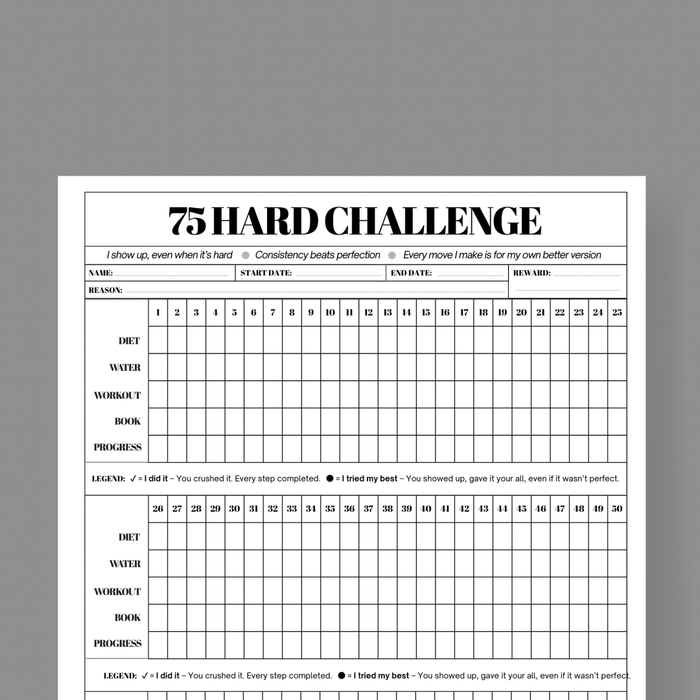 75 Hard Challenge Series: FREE Printable