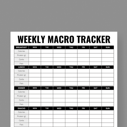 Weekly Macro Tracker- FREE Printable